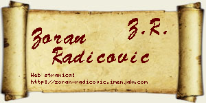 Zoran Radicović vizit kartica